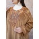 BROWN VELVET PHIRAN WITH PUFF TILLA EMBROIDERY