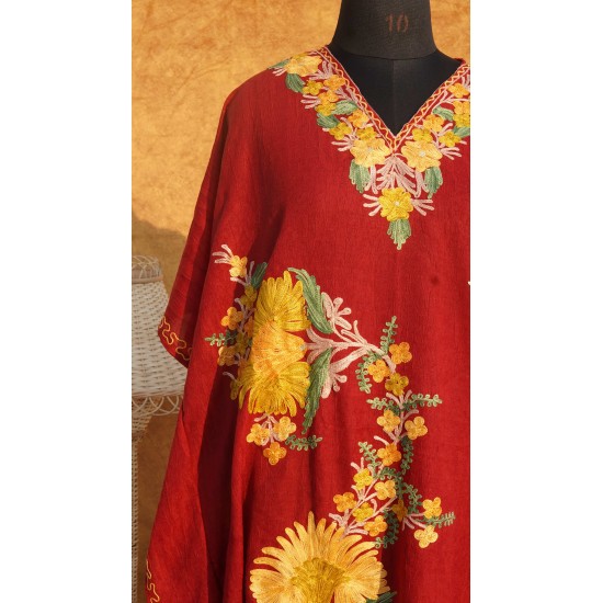 Kashmiri Red Kaftan with Embroidery